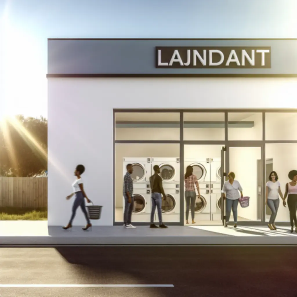 Wejście do pralni Pralka Syna PL w ciągu dnia