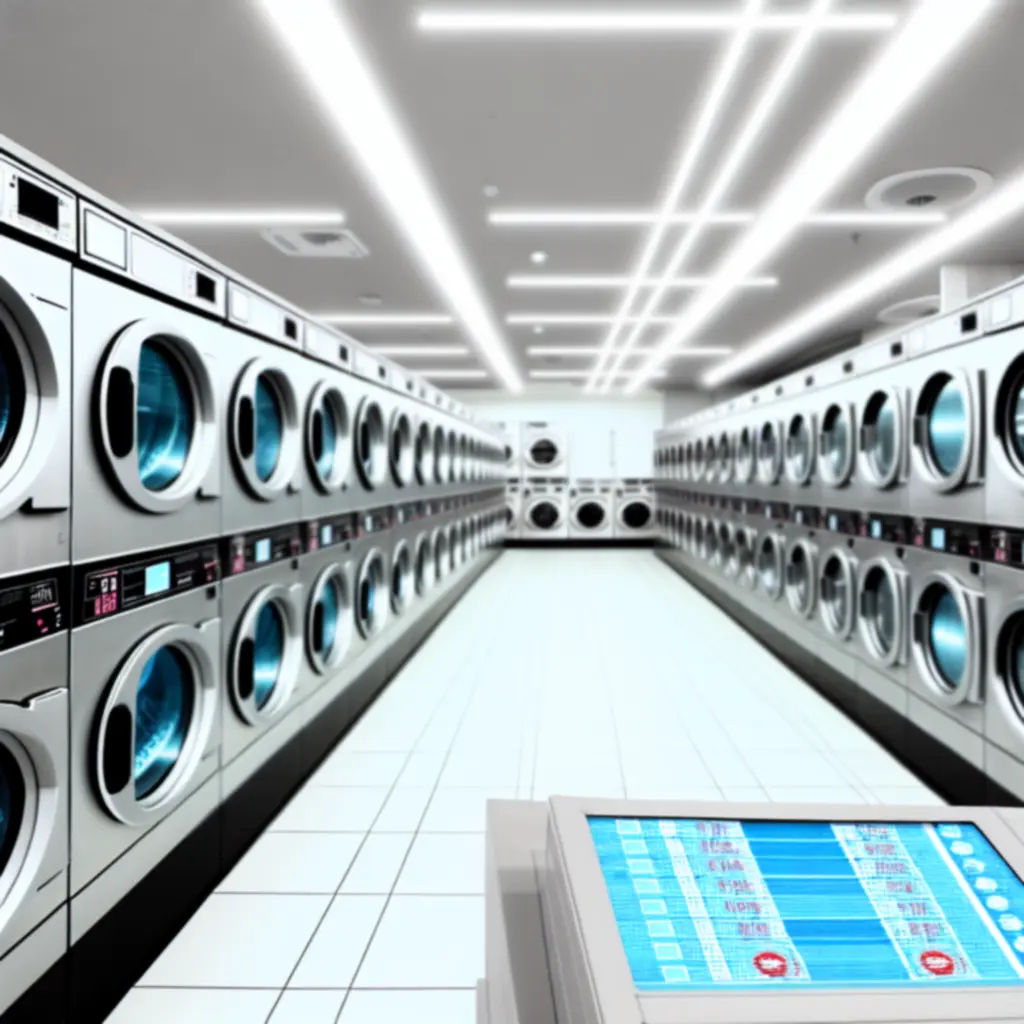 Panel z podglądem statusu pralek i suszarek w czasie rzeczywistym